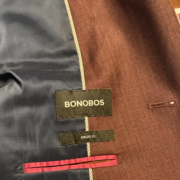 Bonobos Maroon Blazer with Deep Blue Lining - Picture 2 of 3